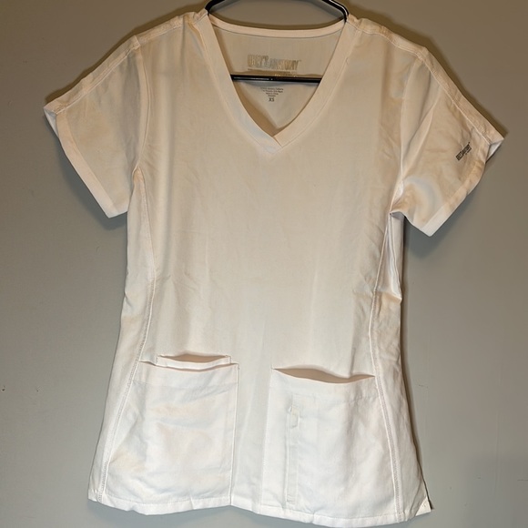 Greys Anatomy by Barco Women’s White V-Neck Scrub Top Size X Small - Picture 1 of 14